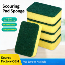 High Quality Scrub Sponge Cleaning Pad Kitchen Scouring Sponge Brush Double Layer Dish Washing Foam Cleaner for Home Use thumbnail-3