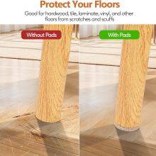 Premium Furniture Felt Pads (Beige), Self Adhesive Anti Scratch Floor Protector for Furniture Legs Hardwood With 60 Cabinet Door Bumpers thumbnail-4