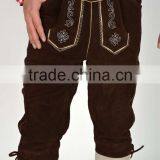 Cowhide suede Mens Bavarian LEDERHOSEN with Matching Suspenders Brown Leather