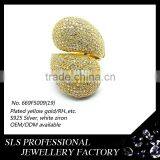 SLS Jewelry Different Design Ring Jewelry in 925 Silver Yellow Gold Plated White Zircon Rings for Ladies thumbnail-3
