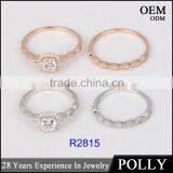 New Arriving 14KT Solid Gold Ring Set Women Fashion Ring AAAAA CZ thumbnail-3