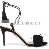 Made in China Footwear High Heel Sandals 2016 Comfortable Suede Fashion Women High Heel Peep Toe Tassel Sandals thumbnail-2