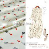 140cm Strech Silk Satin Printed Fabric for Dress thumbnail-1