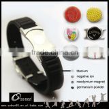2016 cheap bio magnetic silicone bracelet with changeable oem LOGO ball marker