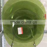 Green solid color clear different size home decor glass charger plates wholesale