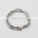 Silver Fashion 316L Stainless Steel Curb Chain Bracelet thumbnail-3