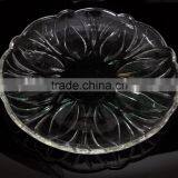 Clear Flower Petals Embossed Glass Plate for Dinner thumbnail-1