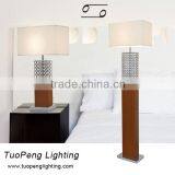 Modern White Linen Shade Chrom Wooden Table Lamp ,wooden Floor Lamp