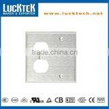 2 Gang Blank and Receptacle Combination Metal Wall Plates