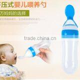 Silicone Extrusion Feeding Spoon Baby Rice Cereal Silicone Bottle Soft Silicone Spoon Cereal Feeder thumbnail-3
