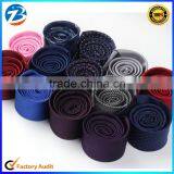 Slim Necktie Plain Color Jacquard Polyester Woven Tie For Men