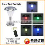 Hight LUMEN Stainless Steel LED Color Changing Solar Pillar Top Light With Remote Control Solar Deck Light thumbnail-3