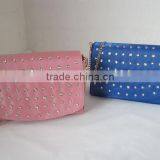 Satin flap bag with diamonds. diamond bag