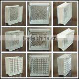 Clear Colored Crystal Parallel Cloudy Mosic Glass Block