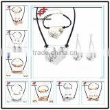 No.1 Yiwu Exporting Commission Agent Wanted Fancy Designed Necklace and Bracelet and Earrings Jewelery Set With Leather Chain thumbnail-1