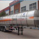 Tri-axle Stainless Steel Oil Tank Semi Trailer Crude Oil Tank thumbnail-1