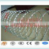Cross Type or Single Coil High Security Hot Dipped/ PVC Coated Stainless Steel/iron Concertina Razor Barbed Wire/tape(BTO/CBT)