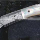 BEAUTIFUL CUSTOM HAND MADE DAMASCUS STEEL FOLDING KNIFE thumbnail-6