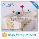 Cheap Price Custom Different Colors Square / Round Heat Resistant Nonwoven Plain Table Cover for Wedding , Home , Party