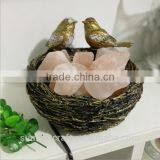 Resin Bird Nest Shaped Rock Natural Crystal Salt Lamps thumbnail-1