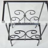 Decorative Occasional Magazine End Table Tempered Glass Top Metal Table thumbnail-3