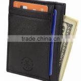 RFID Blocking Minimalist Real Leather Slim Front Pocket Money Clip thumbnail-2