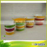 Anti-corrosion Home & Garden Decor Stripe Metal Flat Flower Pot thumbnail-2