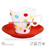 High Quality Dot Decal New Bone China Cup and Saucer thumbnail-3