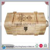2 Bottles Vintage Wooden Wine Gift Box With Hinged for Wholesale CN thumbnail-2