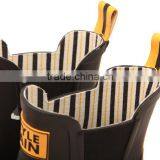 Black Upper Yellow Rubber Outsole Lovely Dog Printed Chelsea Style Elastic Gore New Style Girls Rain Boot Shoes Wellies thumbnail-4