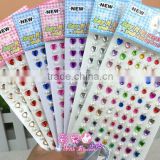 Diy High Quality Round Shape Gold Easy Peel Off Non-toxic Creative Craft Gemstone Stickers