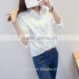 New Design 100% Cotton Plain Dyed Blouse / Formal Shirt For Women thumbnail-5