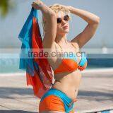 High Quality Hot Sexy Unique Contrast Bikini With Cover up Beach Dress thumbnail-5