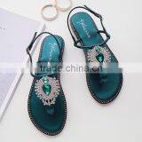 Wholesale Crystal Ladies Flat Shoes Sandals Women 2017 thumbnail-3