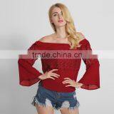 Maxnegio off Shoulder Full Sleeves Blouse Designs Women's Shirts thumbnail-3