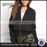 MGOO Factory Made Bulk Price Winter Ruffles Cool Jackets Crop Sexy Oversized Jackets Navy Blue Padded Coat