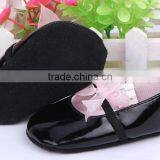 New Baby Leather Shoe Cheap Wholesale Shoe in China Girls Princess Leather Shoes With Pink Ribbon thumbnail-6