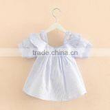 Kid Fashion Clothes Seersucker Blouse Lovely Girl Shirt Big Collar Fine Shoulder Straps Clothing Swimwear thumbnail-2