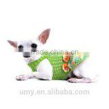 Sexy Crochet Dog Dress Mint Green Teacup Chihuahua Clothes With Flowers and Crystal Personalized Pet Clothing thumbnail-3