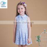 Newest Summer Doll Collar Baby Girls Sleeveless Dress Designs For Party thumbnail-1