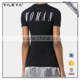 Customizable Woman Red Flower Embroidered Womens t Shirt thumbnail-3