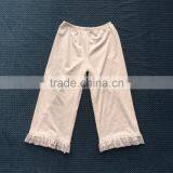 XF-274 Wholesale Baby Girl White Solid Color Loose Kids Pants thumbnail-1