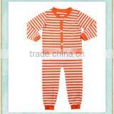 Newborn baby clothes stripes button organic cotton romper suit wholesale alibaba