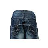 Indigo Straight Long Denim Fashion Simple Design Jeans thumbnail-3