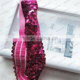 stretch sequin trim coromose headband cute sequin bow elastic band sequin trim by 100 yard