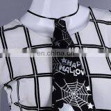 Halloween Black Ghost Spiderweb Print Funny Tie thumbnail-2