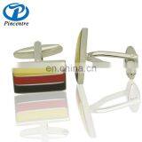 China Manufacturer Make Luxury Bulk Metal Brass Sliver Custom Engrave Logo Enamel Cufflinks thumbnail-1
