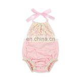 Baby Girl Soft Beige Lace Clothes Breathable Style Cotton Newborn Girls Romper thumbnail-5