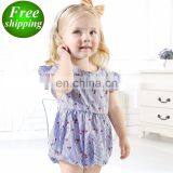 2019 New Cherry Newborn Fly Sleeve Jumpsuit Soft 100% Cotton Baby Romper thumbnail-3