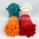 Super Soft Touch Home Textile Pompom Flannel Fleece High Quality Bed Throw Blankets for Adult thumbnail-7